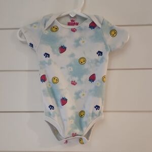 JUICY Blue and White One Piece Bodysuit with Short Sleeves